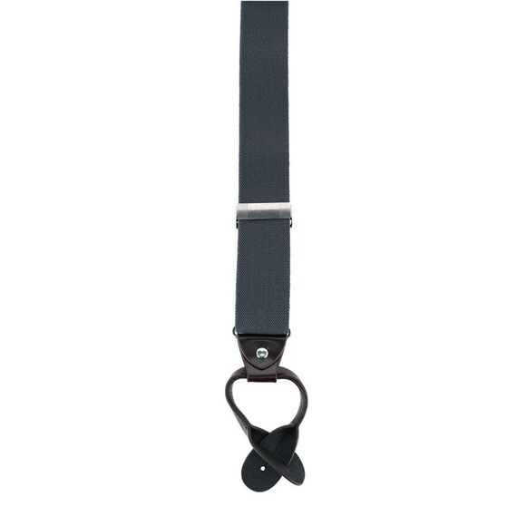 CTM Men's 1.375 Inch Wide Solid Color Y-Back Button-End Suspenders - Picture 3 of 5